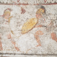 Duel, detail - Andriuolo Tomb 4 , late 4th century BC.jpg